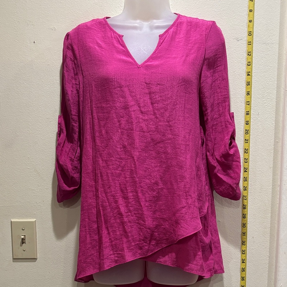 Fever Fuchsia V-Neck Blouse